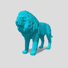 lion stl fashion toy printable actionfigure pose blend 3d print model - Mito3D
