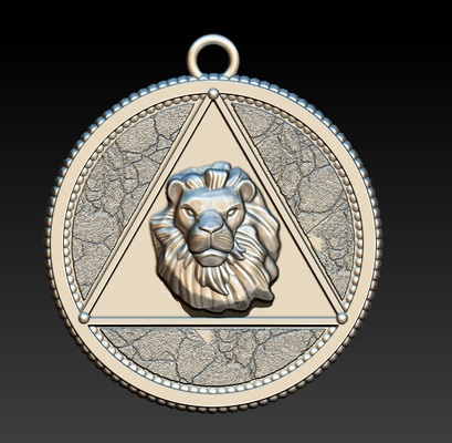 lion talisman jewelry lucky charm 3d print model - Mito3D