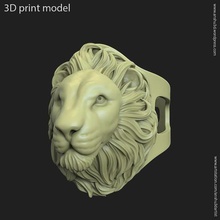 lion vol1 anneau bijoux or d'argent les mammifères panther cat gros chat de la mode ornement art motard 3d print model - Mito3D