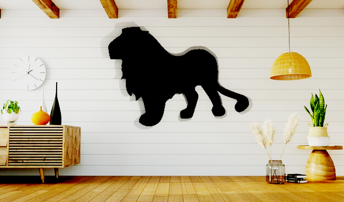 lion mur art 3d print model - Mito3D
