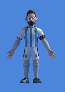 Lionel Messi 2023 keçi dünya Fincan 3d print model - Mito3D