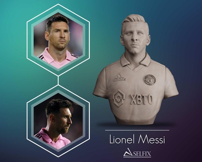 Lionel messi 3d impressão modelo futebol Messi fracasso retrato escultura estátua Argentina Inter Miami Copa Mundo barcelona PSG cabeça cara 3d print model - Mito3D