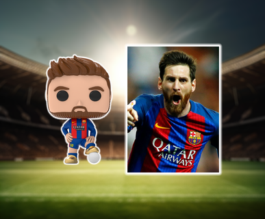 Lionel Messi barcelona üniforma Funko pop + Kutu şablon Lychee proje Arjantin 3d print model - Mito3D