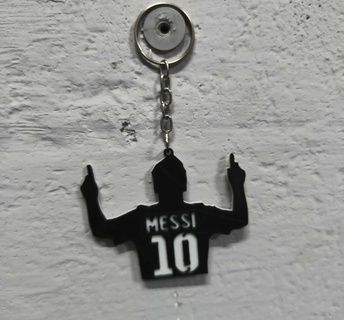 lionel messi bicolor silhouette key chain Jewelry argentina inter de miami soccer 3d print model - Mito3D