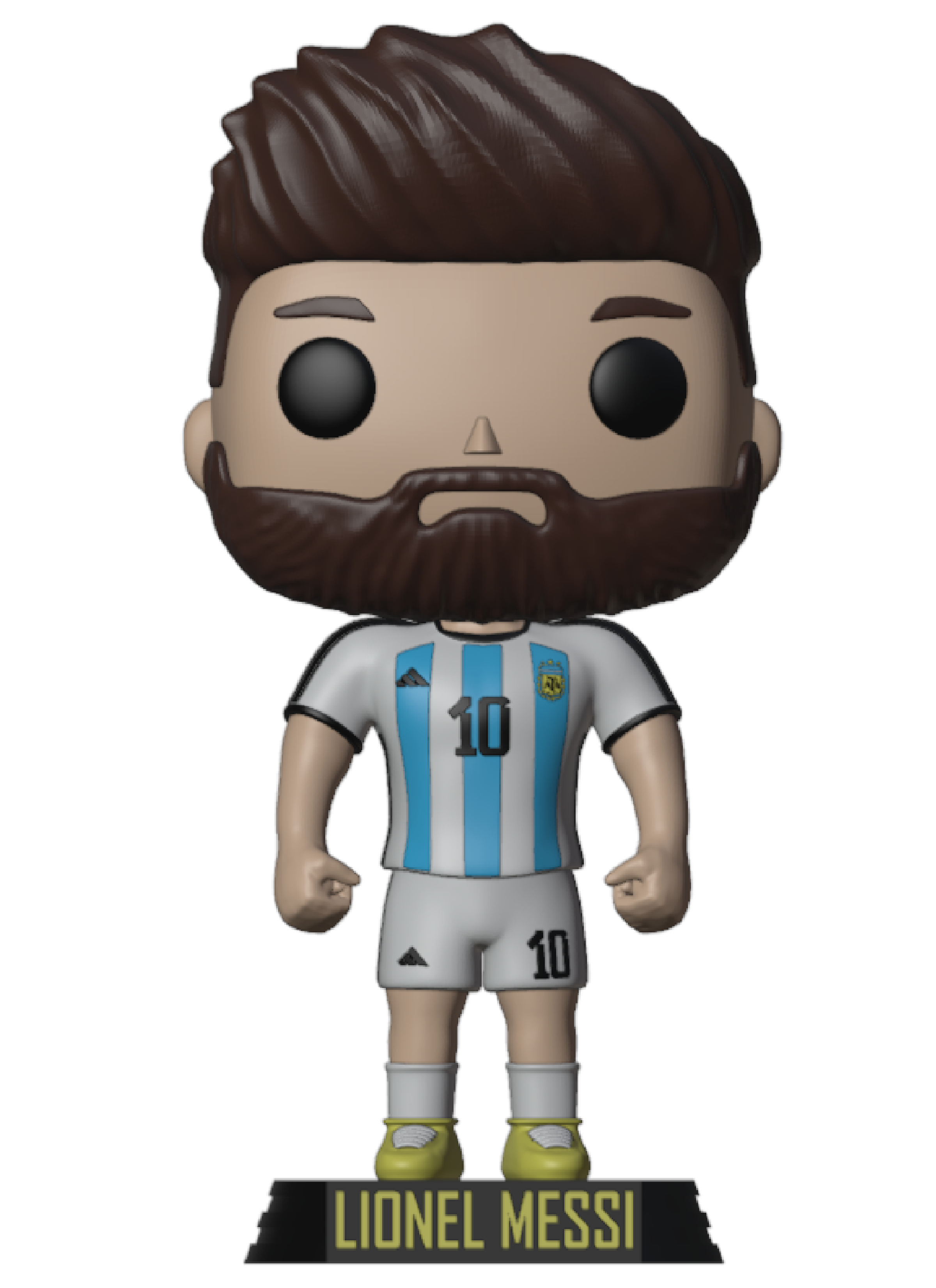 lionel messi funko arte fútbol argentina barcelona psg enterrar miami selección abuelo cabra juguete deporte 3D print model - Mito3D