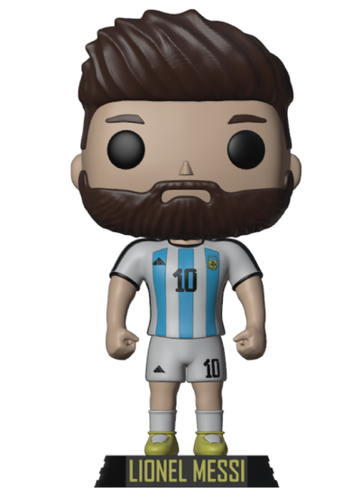 lionel messi funko arte fútbol argentina barcelona psg enterrar miami selección abuelo cabra juguete deporte 3d print model - Mito3D