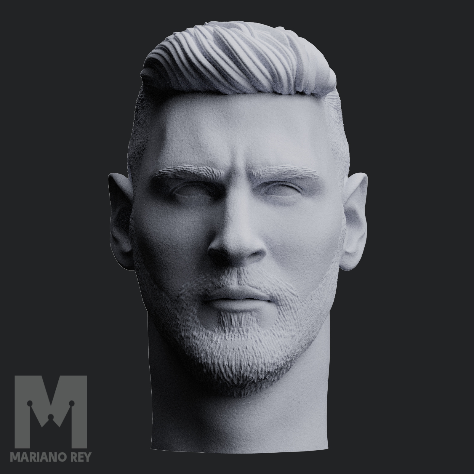 lionel messi world champion head 3d print model messiah leomessi lionelmessi goat argentina maradona fight soccer barcelona qatar worldchampion 3D print model - Mito3D