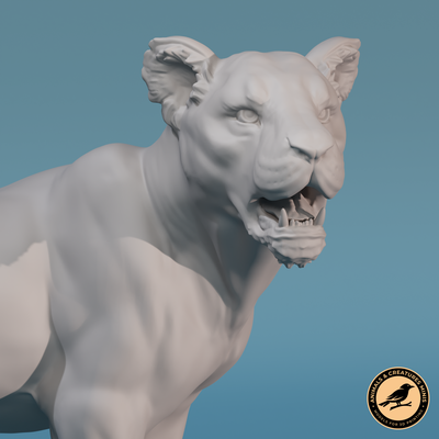 leona arte león animal safari mamífero áfrica 3d print model - Mito3D
