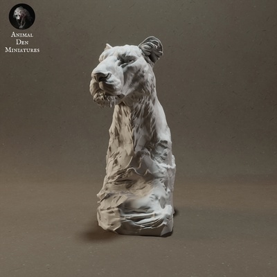 leoa fracasso animal áfrica gato leão selvagem animais selvagens criatura realista escultura estatueta figura miniatura savana pastagem deserto 3d print model - Mito3D