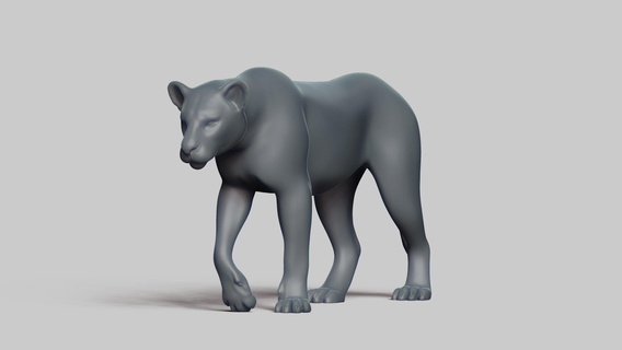 leonessa posa 02 stl file 3d stampa modello mammifero animale fauna selvatica design arte figurine giocattolo pla resina creality natura 3d print model - Mito3D