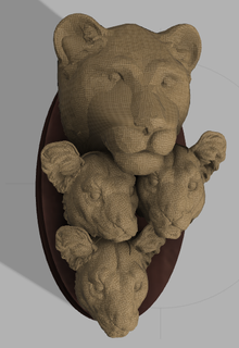 leona cachorros 3d print model - Mito3D