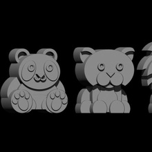 lions tigers bears meeples 3d print model - Mito3D