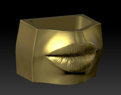 lip planter flower vase 3d print model - Mito3D