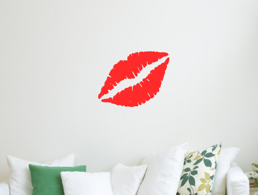 lèvres mur décor art décoration accueil maison ornement 2d 2dart mural wall2d baiser bisous 3d print model - Mito3D