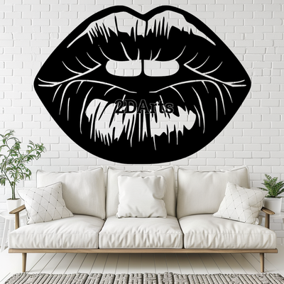 lips 2d wall art window - digital stl & svg file home modern decor 3d printing laser cutting home cults3d download pop minimalist bold statement beauty salon contemporary birthday gift valentine's day anniversary unique artistic 3d print model - Mito3D