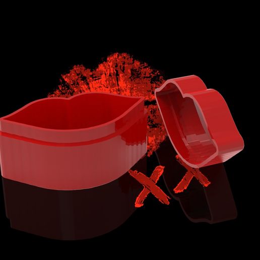labios caja regalo joyería joya Moda rojo amor san valentin 3D print model - Mito3D
