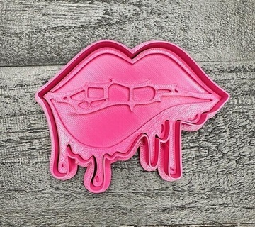 lips cookie cutter stamp 3d print model - Mito3D