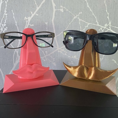 lips moustache glasses stand holder sunglasses reading spectacles 3d print model - Mito3D