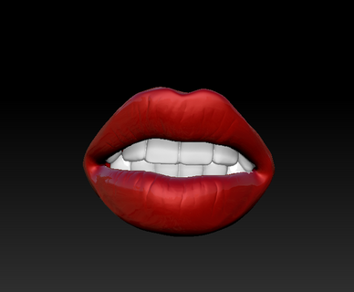 lèvres femme fille tête visage corps anatomie dents bouche nez rouge belle art sculptures 3d print model - Mito3D