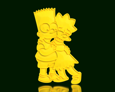 lisa bart simpson low poly Art and brothers hug family springfield caricature brotherly love complicity humor older brother younger sister the simpsons sweetness ties adventures unique relationship friendship comedy tender moment sweetheart 3d print model - Mito3D