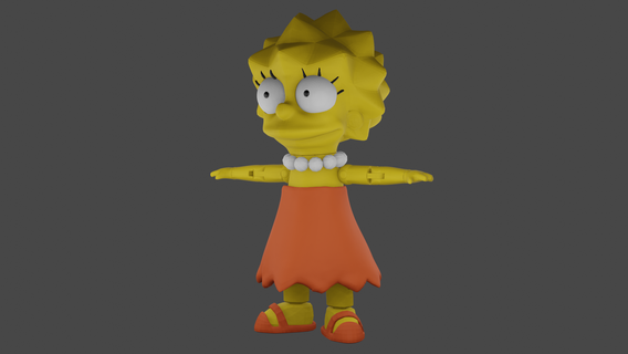 lisa simpson simpsons toy toy figure articulated  3d print model - Mito3D