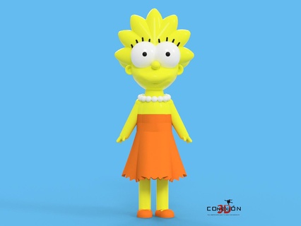 Lisa Simpson Sanat Simpsons dizi kız evlat Homer animasyonlu karikatür tilki akıllı pürüzsüz 3d print model - Mito3D