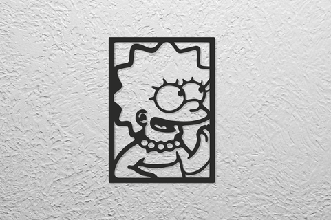 lisa Simpson parede arte marge bart Simpsons homer linha Lineart Series netflix histórias quadrinhos silhueta 2dart 2d casa decoração 3d print model - Mito3D