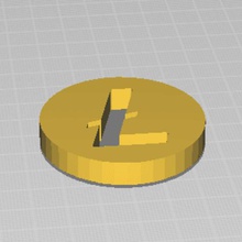 litecoin coin simple various bitcoin crypto currency 3d print model - Mito3D