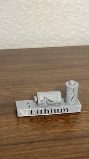 lithium élément tuile périodique table chimie rapide impression pla science 3d print model - Mito3D