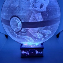 lito Lamba mew mewtwo litofani taş ocağı ışık Led çoklu renkler pokemon pokeball kafese koymak mor Pikaçu evee roket takım 3d print model - Mito3D