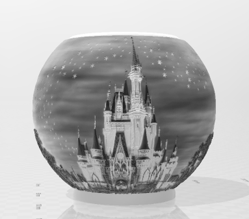 litho sphere disney castle 3d print model - Mito3D