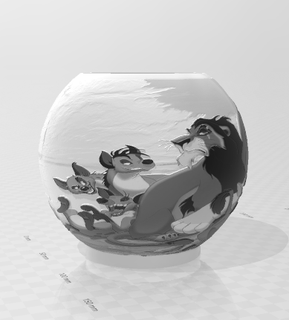 litho sphère Lion Roi disney 3d print model - Mito3D