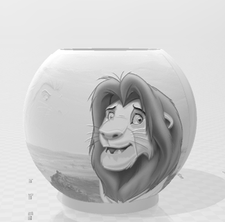 litografia sfera Leone re disney 3d print model - Mito3D