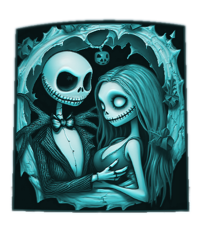 lithopane - nightmare christmas jack & sally 52 home resin sla ender decor art decoration fantasy window tea light skellington xmas halloween 3D print model - Mito3D