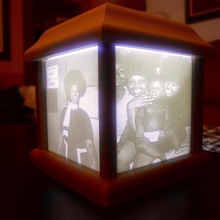 lithophane boîte la maison lumière image art décor de décoration l'album l'intérieur conception lampe batterie led 3d print model - Mito3D
