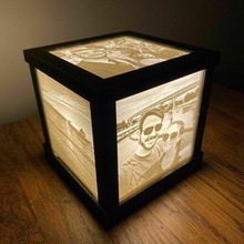 Lithophan Box hält 5 Litho Paneele Lampe 3d print model - Mito3D
