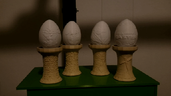 lithophane easter eggs pillars easterxcults egg bunny holiday 3d print model - Mito3D