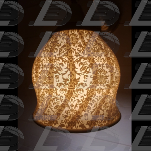 lithophane floral pattern lampshade lithophany lamp baroque ikea 3D print model - Mito3D