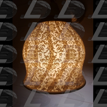 litofano floral patrón pantalla lámpara litofanía barroco ikea 3d print model - Mito3D