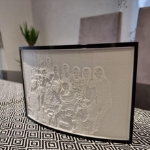 lithophane frame stand curved box closed art light picture family deco decoration house 3d print model - Mito3D