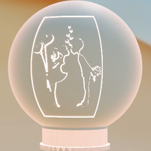 litofania sfera coppia 1 santo San Valentino arte Saint Valentin amore cuore regalo luce porta candele candela 3d print model - Mito3D