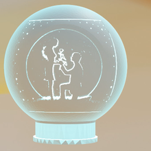 litofano esfera casal 3 santo namorados arte Saint Valentin litofania amar coração presente luz candelabro vela 3d print model - Mito3D