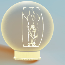 litofano esfera casal 5 santo namorados arte Saint Valentin litofania amar coração presente luz candelabro vela 3d print model - Mito3D