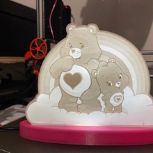 litofania lampada gli orsetti cuore litografia guidato cura orsi 3d print model - Mito3D