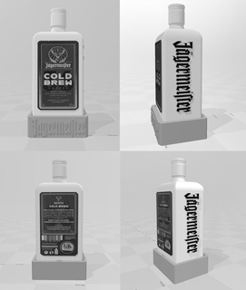 litofanía lámpara Jagermeister frío elaborar cerveza leds botella 3d print model - Mito3D