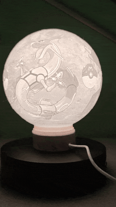 litofania de pok lun leggendario lampade decoraci n i regali pokemon drago palla superzings pezzo illuminato fano 3d print model - Mito3D