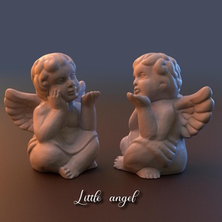 pequeno anjo cupido estátua escultura 3d print model - Mito3D