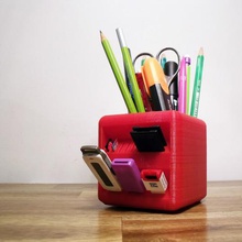 little box pencil pot home organize desk holder potty 3d print model - Mito3D