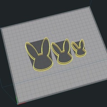 little bunny - faccia di pasqua casa coniglietto la fondant argilla cutter cookie gourmet 3d print model - Mito3D