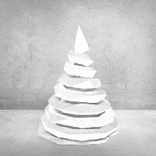 kar spiral lowpoly küçük bir Noel ağacı sanat dekorasyon xmas köknar top yıldız buz dondurma 3d print model - Mito3D